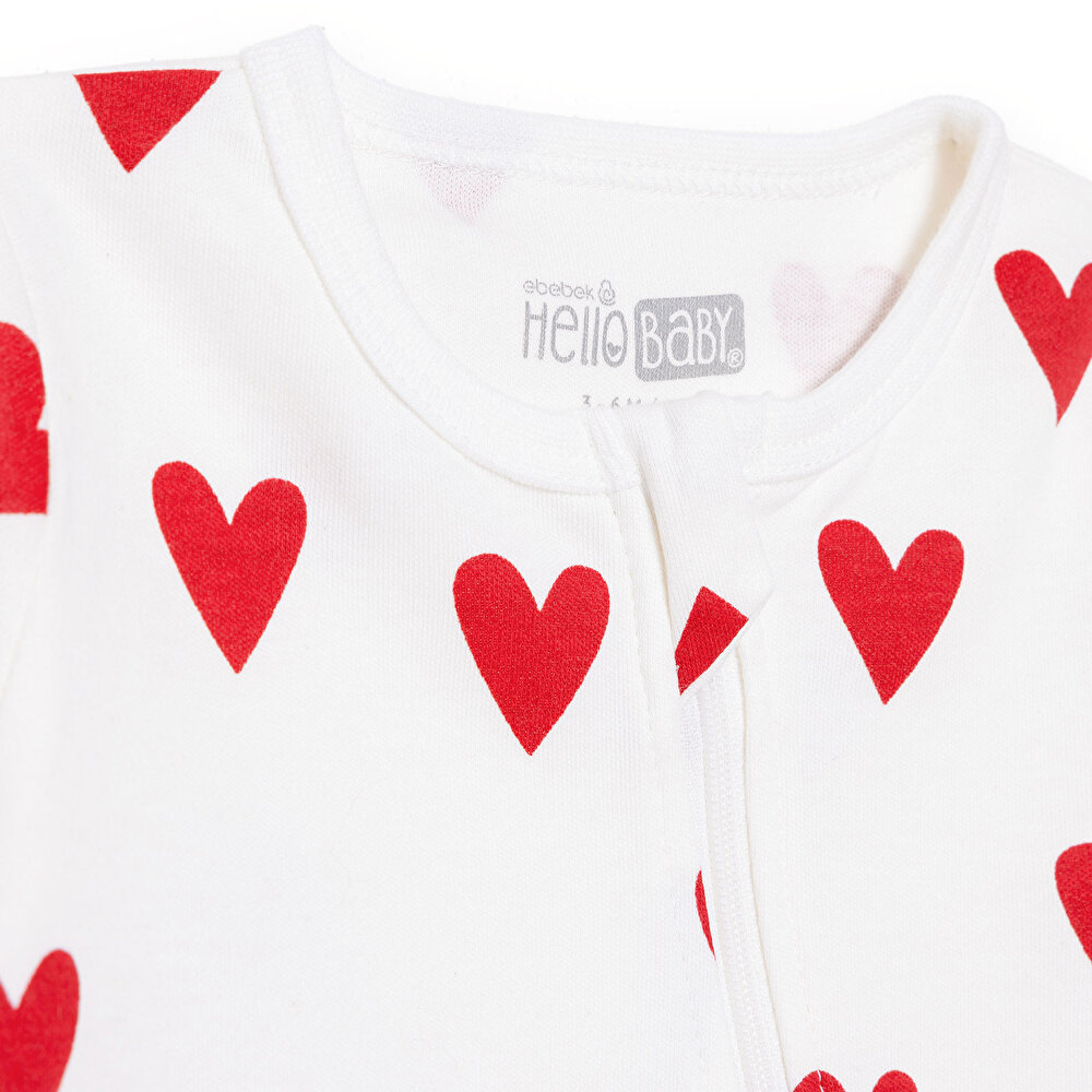 Kız Bebek Patiksiz Tulum Fermuarlı Bisiklet Yaka Uzun Kol Ribanalı Paça