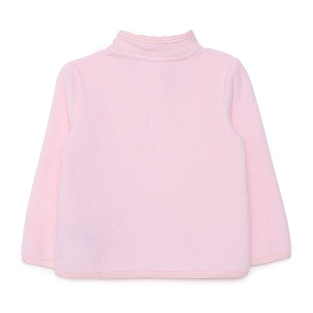 Kız Bebek Polar Hırka Fermuarlı Hakim Yaka Uzun Kol