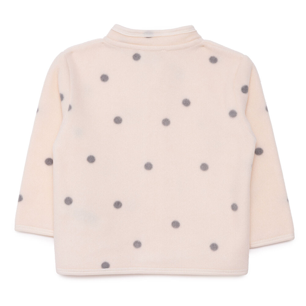 Kız Bebek Polar Hırka Fermuarlı Hakim Yaka Uzun Kol