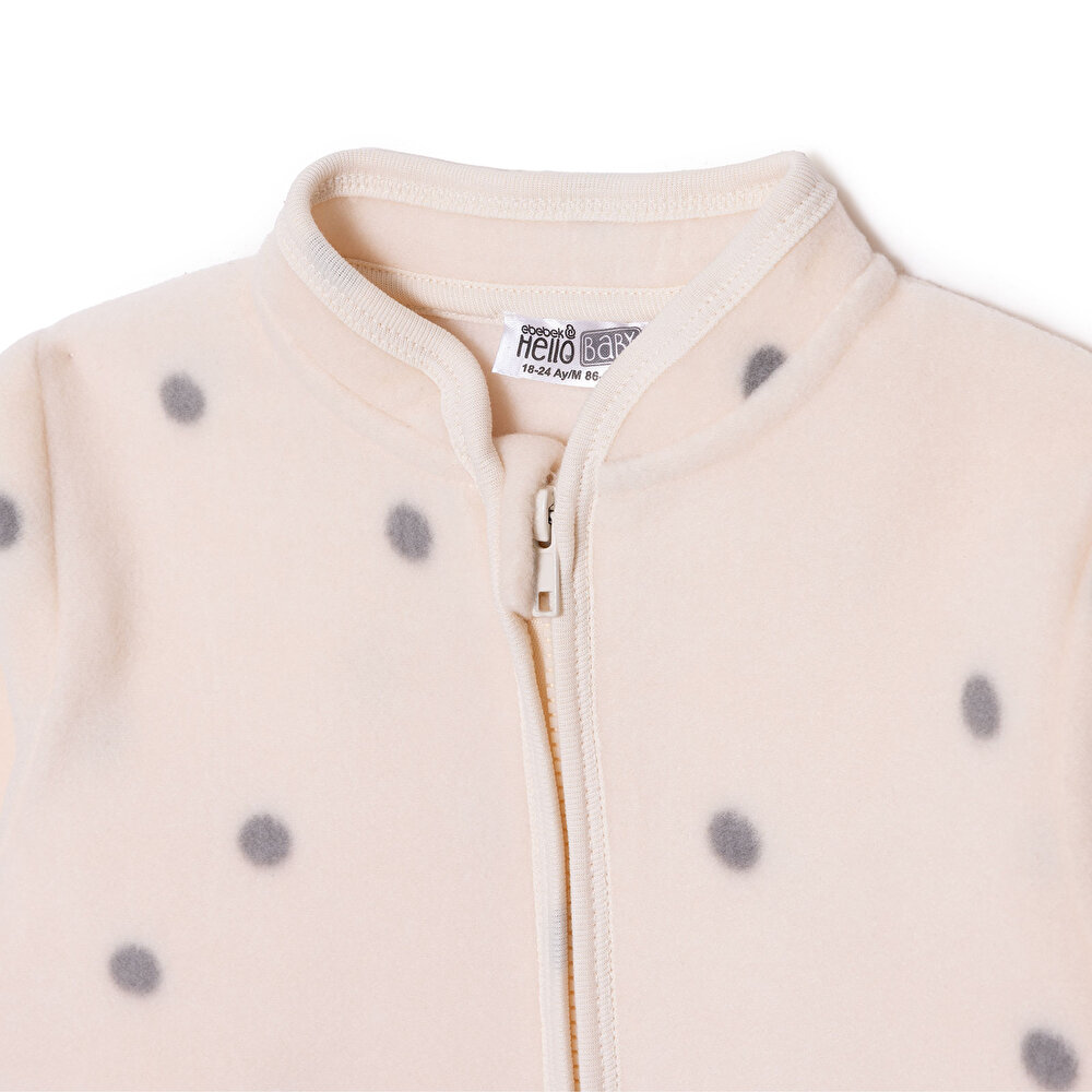 Kız Bebek Polar Hırka Fermuarlı Hakim Yaka Uzun Kol