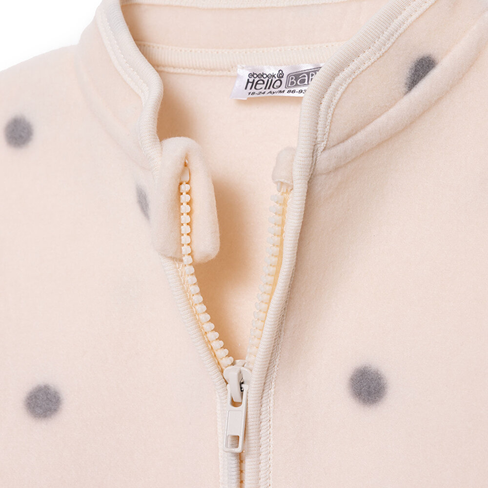 Kız Bebek Polar Hırka Fermuarlı Hakim Yaka Uzun Kol