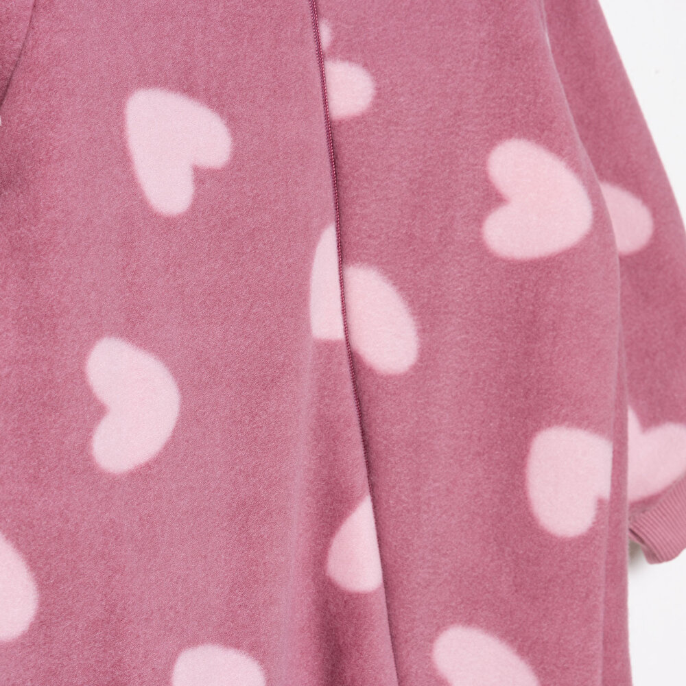 Kız Bebek Polar Patiksiz Tulum Uzun Kol Lastikli Paça