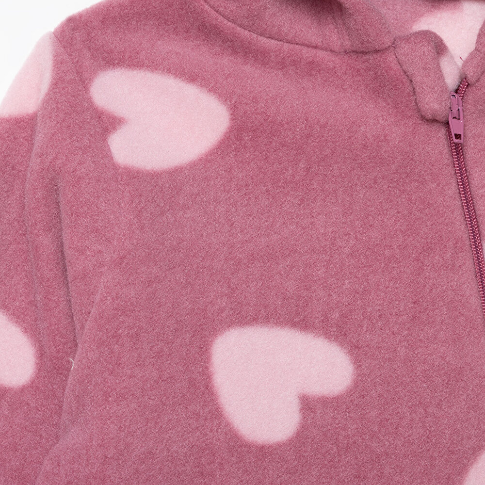 Kız Bebek Polar Patiksiz Tulum Uzun Kol Lastikli Paça