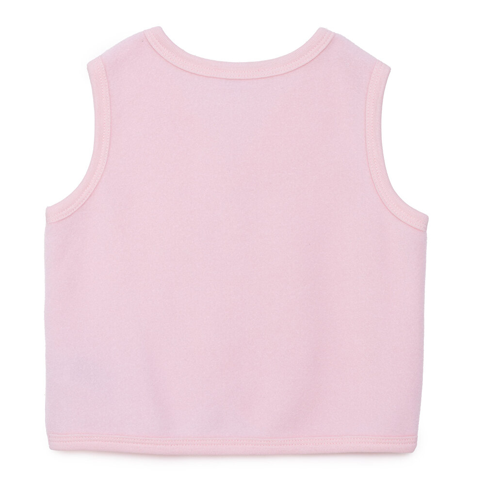 Kız Bebek Polar Yelek Çıtçıtlı V Yaka Atlet Kol