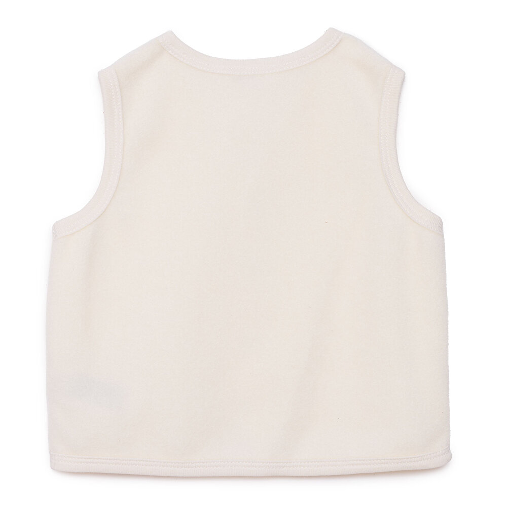 Kız Bebek Polar Yelek Çıtçıtlı V Yaka Atlet Kol