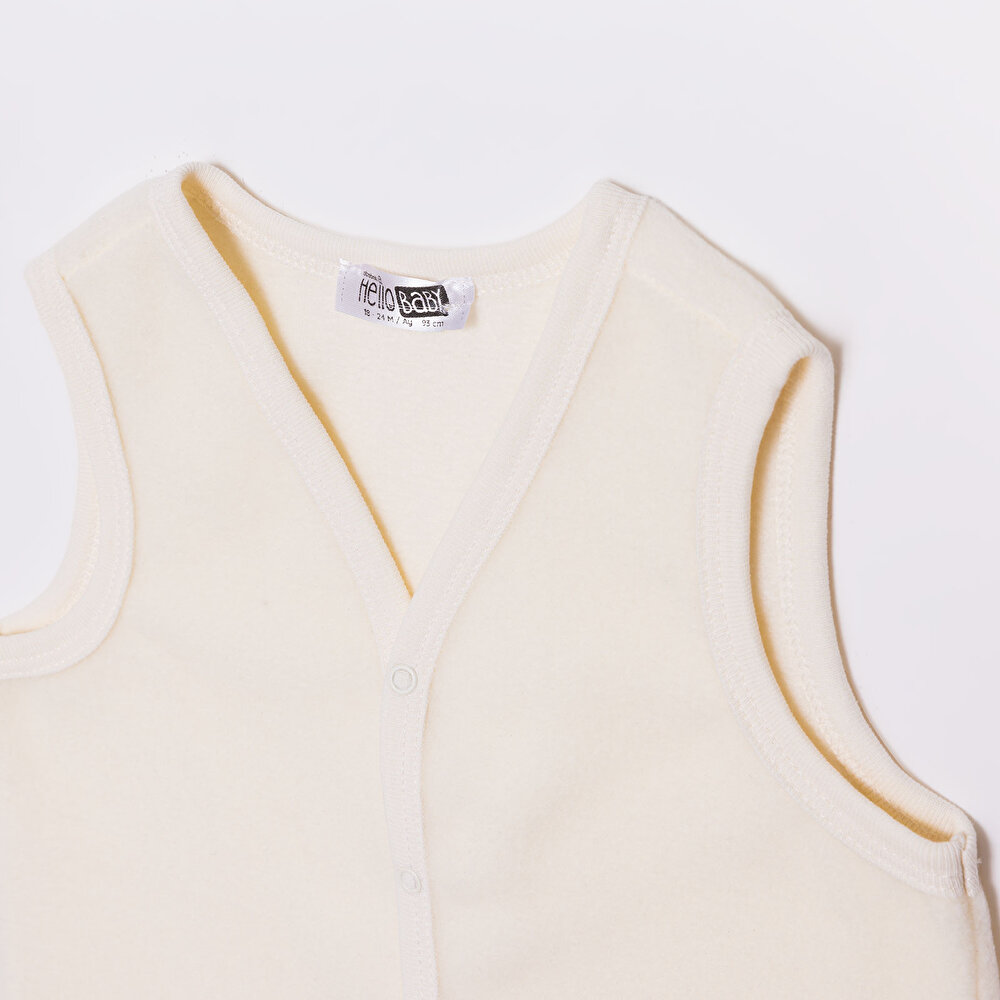 Kız Bebek Polar Yelek Çıtçıtlı V Yaka Atlet Kol