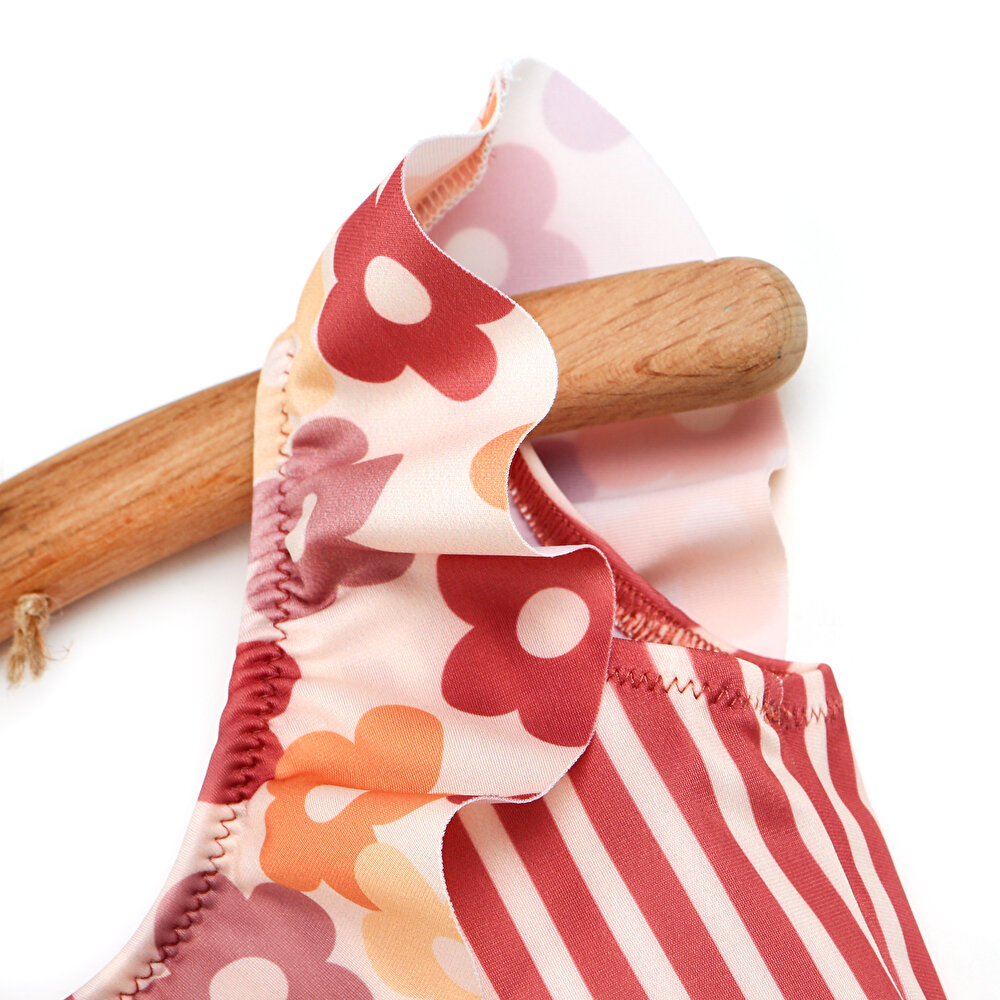 Retro Çiçek Bikini Üstü Kız Bebek