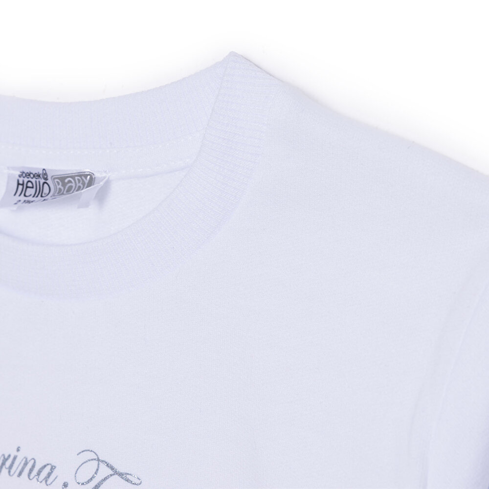 Kız Bebek Sweatshirt Bisiklet Yaka Uzun Kol