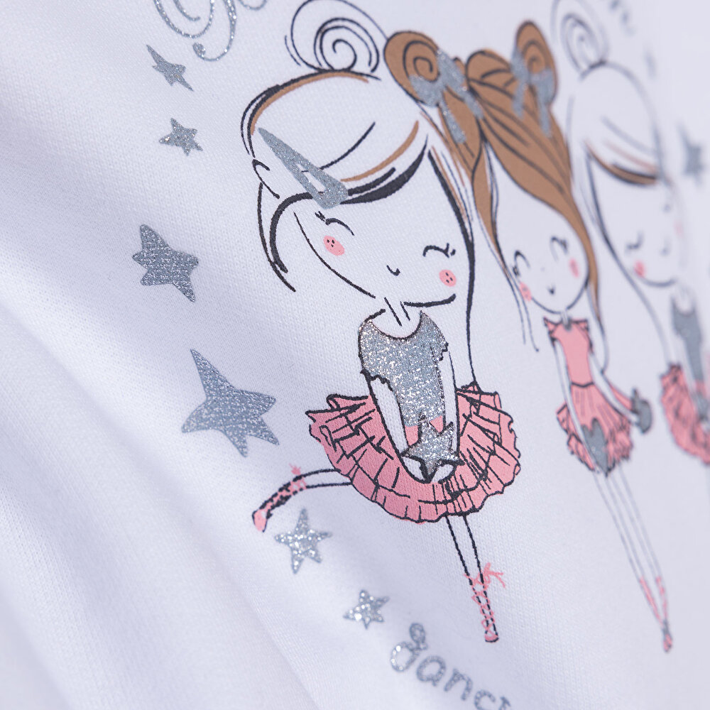 Kız Bebek Sweatshirt Bisiklet Yaka Uzun Kol