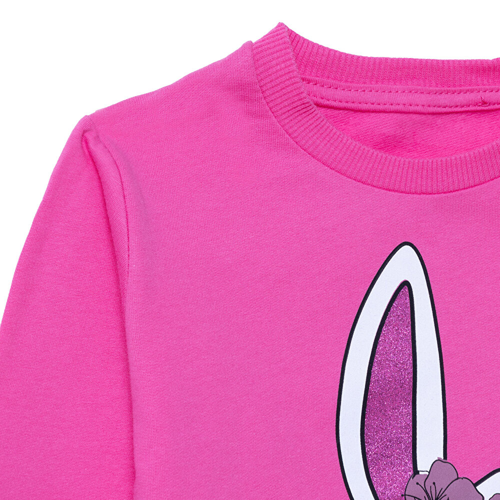 Kız Bebek Sweatshirt Bisiklet Yaka Uzun Kol