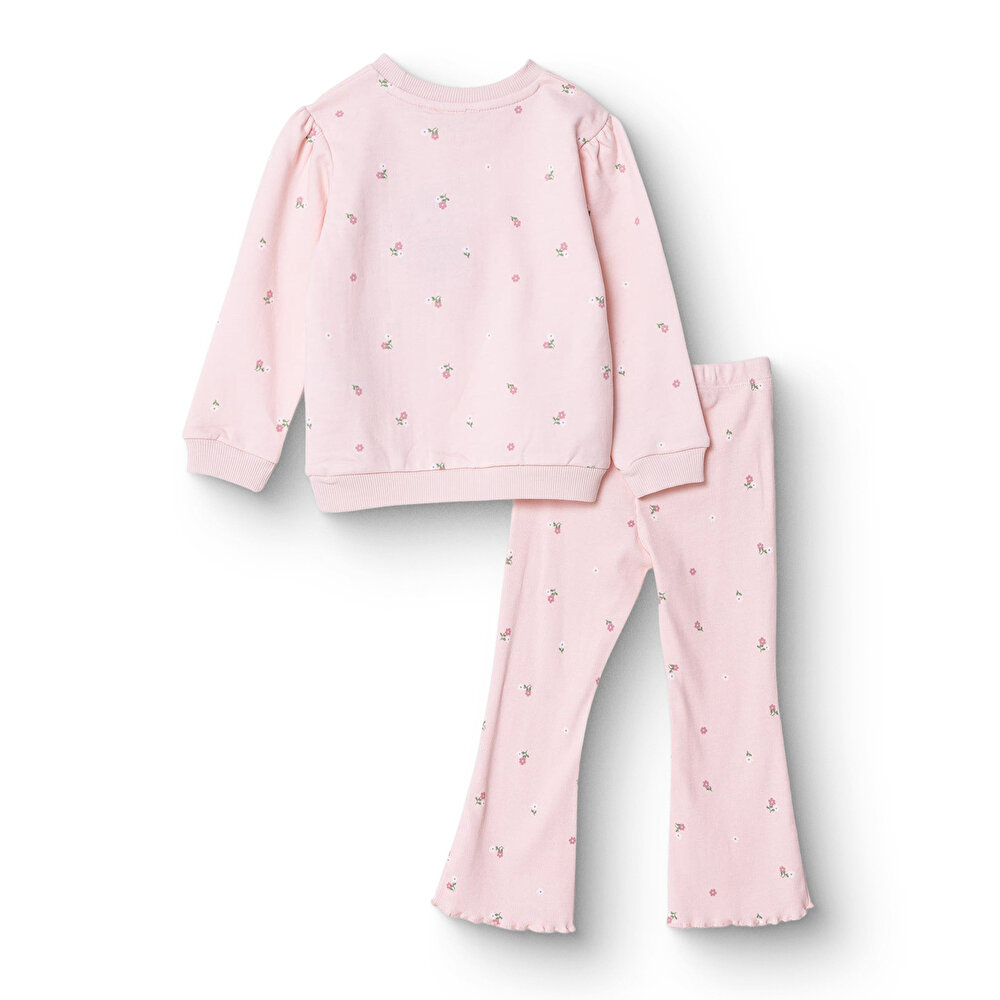 Kız Bebek Sweatshirt - Tayt Forest Flower Uzun Kol Reçme Paça