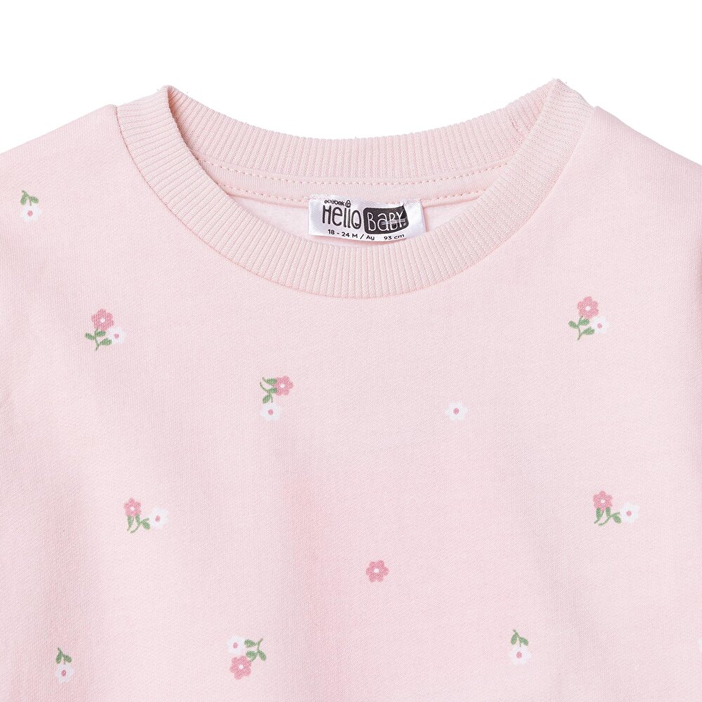 Kız Bebek Sweatshirt - Tayt Forest Flower Uzun Kol Reçme Paça