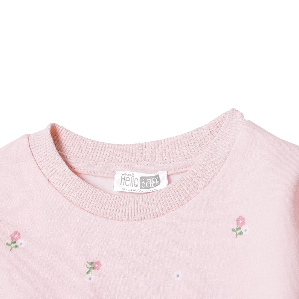 Kız Bebek Sweatshirt - Tayt Forest Flower Uzun Kol Reçme Paça
