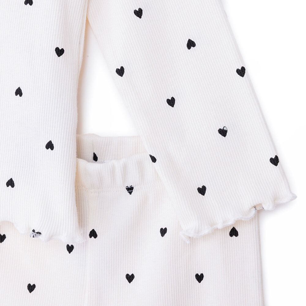 Kız Bebek Sweatshirt - Tayt Motto Girl Bisiklet Yaka Uzun Kol Reçme Paça