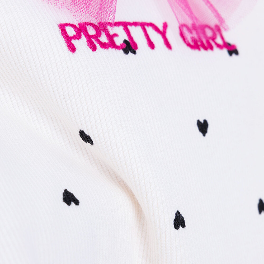 Kız Bebek Sweatshirt - Tayt Motto Girl Bisiklet Yaka Uzun Kol Reçme Paça