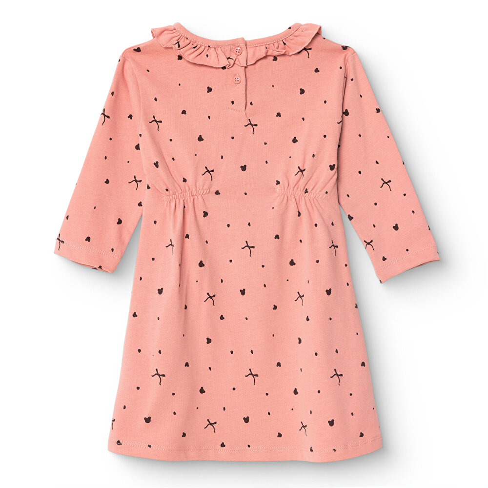 Kız Bebek Teddy Bear Elbise Fırçalı Süprem Bisiklet Yaka Uzun Kol