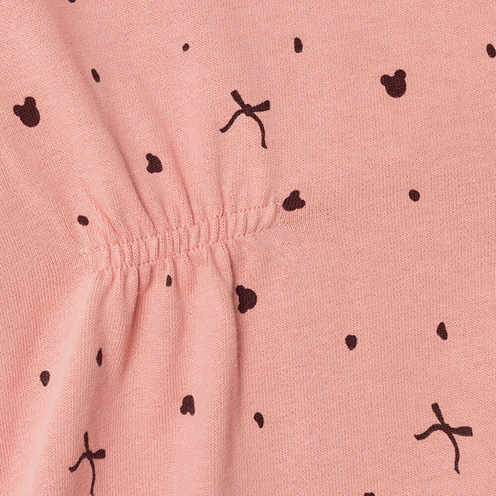 Kız Bebek Teddy Bear Elbise Fırçalı Süprem Bisiklet Yaka Uzun Kol