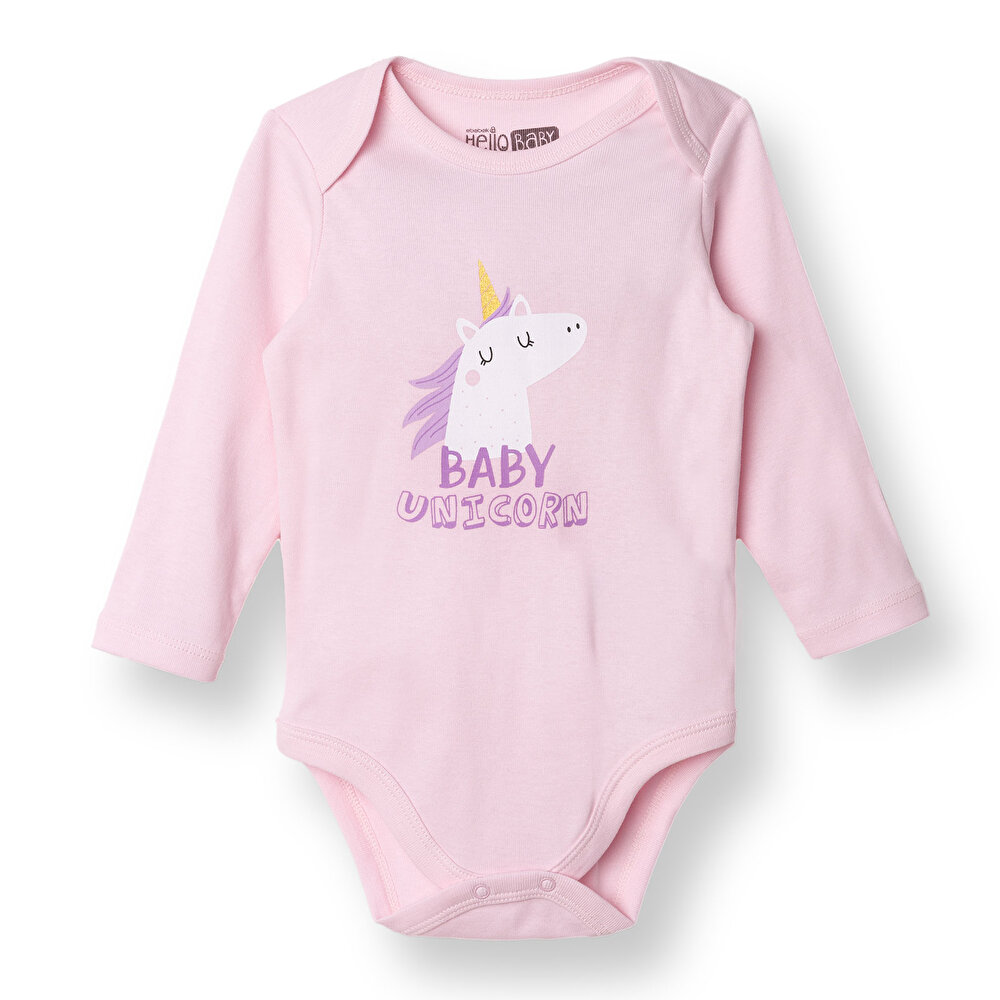 Kız Bebek Uzun Kol Body Çıtçıtlı Ribana Zarf Yaka
