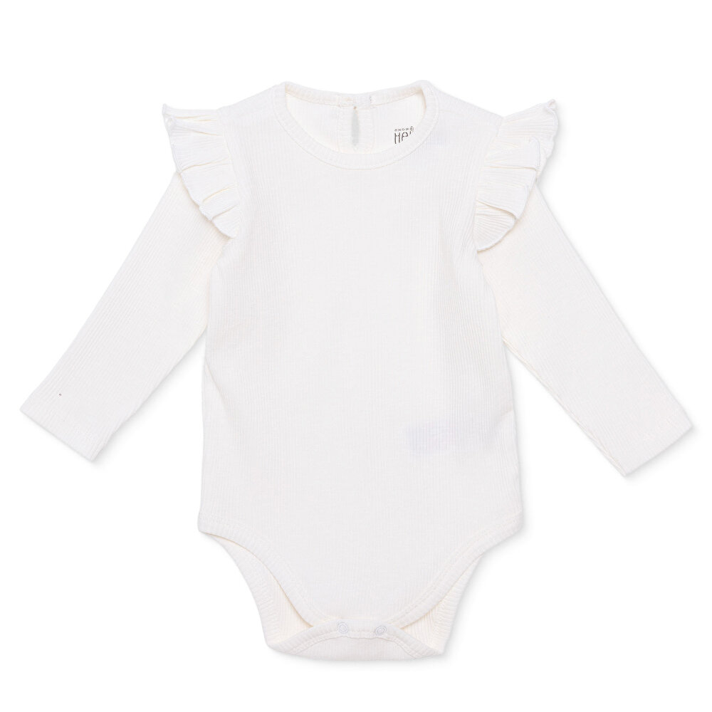 Kız Bebek Uzun Kol Body Fırfırlı Yaka Uzun Kol