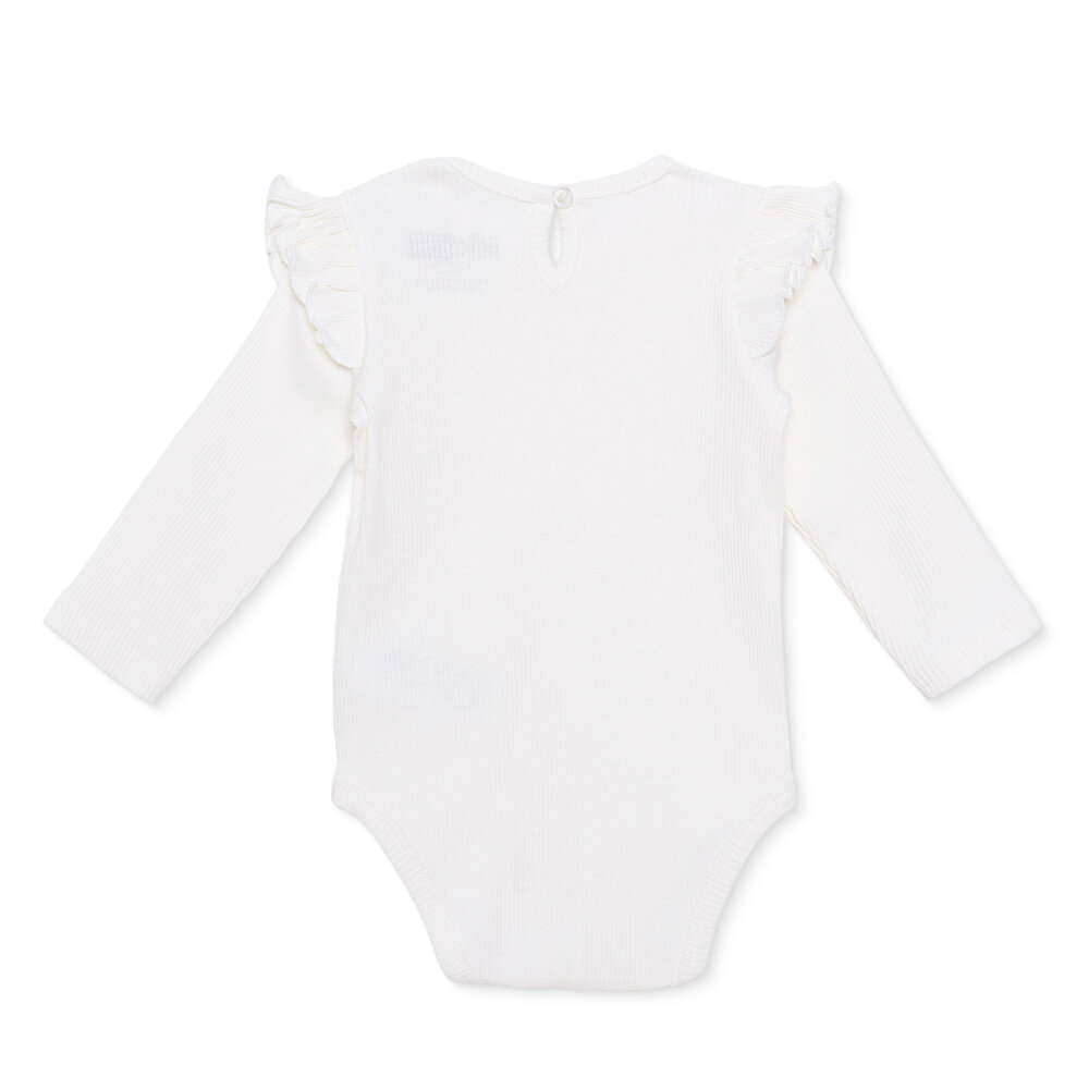 Kız Bebek Uzun Kol Body Fırfırlı Yaka Uzun Kol