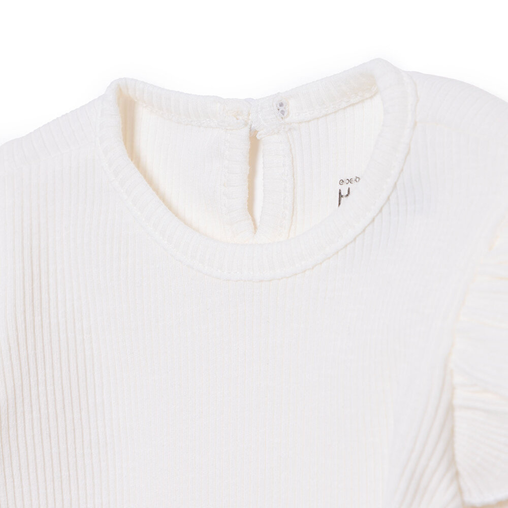 Kız Bebek Uzun Kol Body Fırfırlı Yaka Uzun Kol