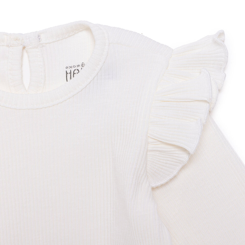 Kız Bebek Uzun Kol Body Fırfırlı Yaka Uzun Kol