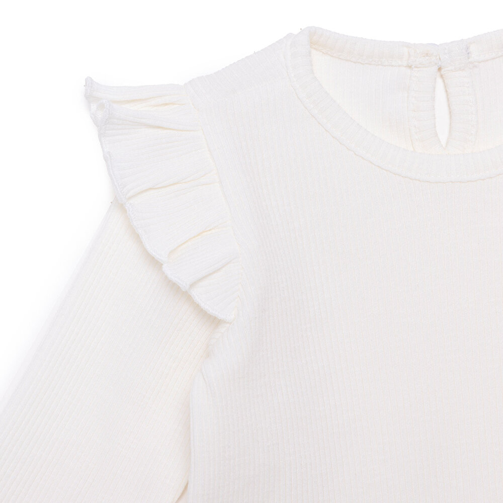 Kız Bebek Uzun Kol Body Fırfırlı Yaka Uzun Kol