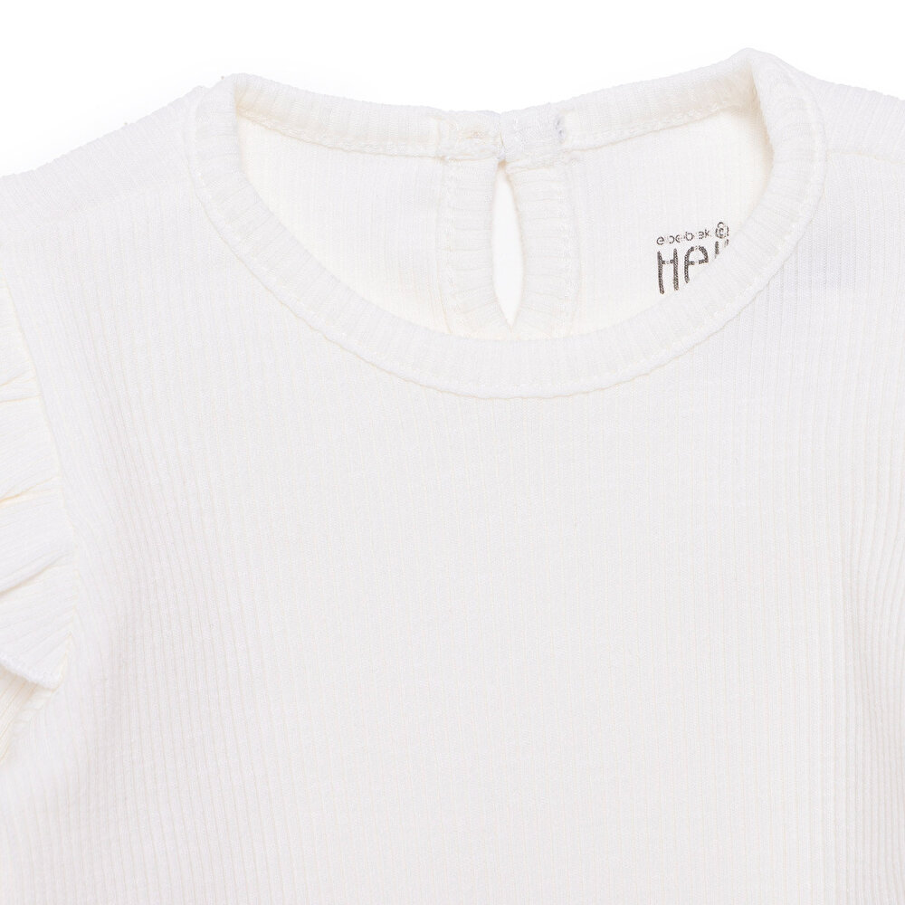 Kız Bebek Uzun Kol Body Fırfırlı Yaka Uzun Kol