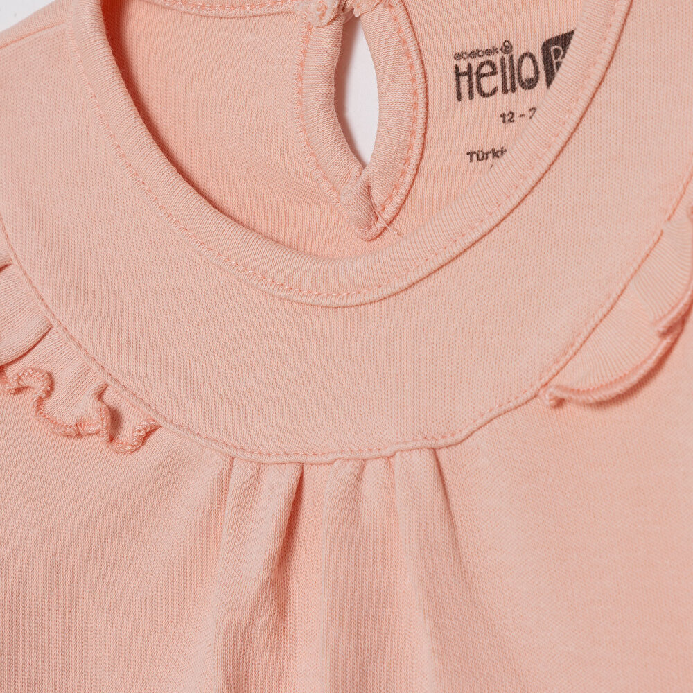 Kız Bebek Uzun Kol Body İnterlok Bisiklet Yaka Uzun Kol