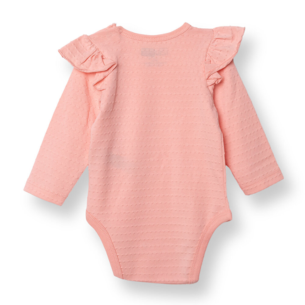 Kız Bebek Uzun Kol Body Jakar Örme Bisiklet Yaka