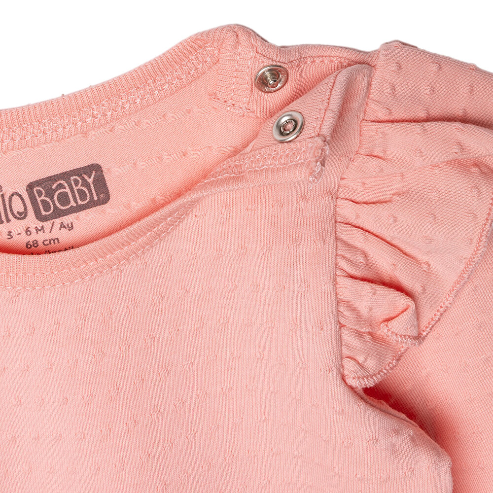 Kız Bebek Uzun Kol Body Jakar Örme Bisiklet Yaka