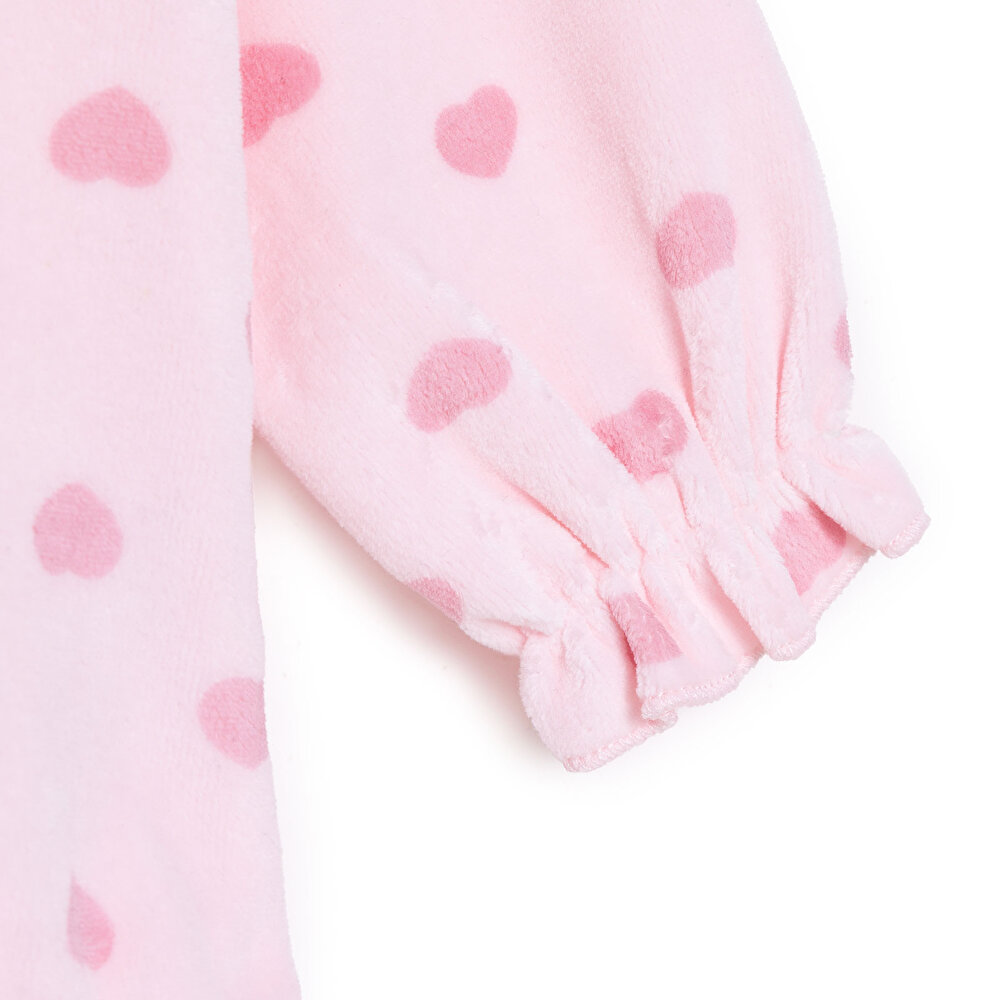 Kız Bebek Uzun Kol Body Kadife Bisiklet Yaka Uzun Kol