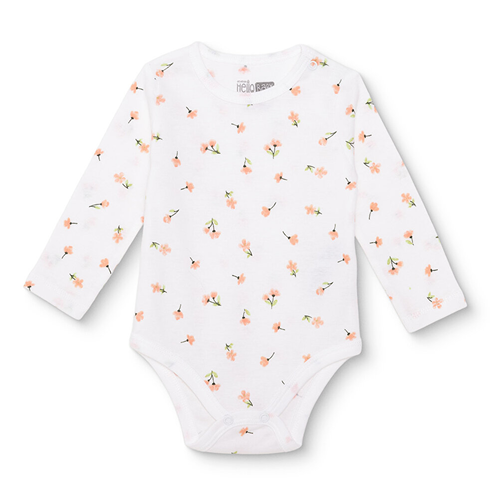 Kız Bebek Uzun Kol Body Ribana Çıtçıtlı Yaka Uzun Kol