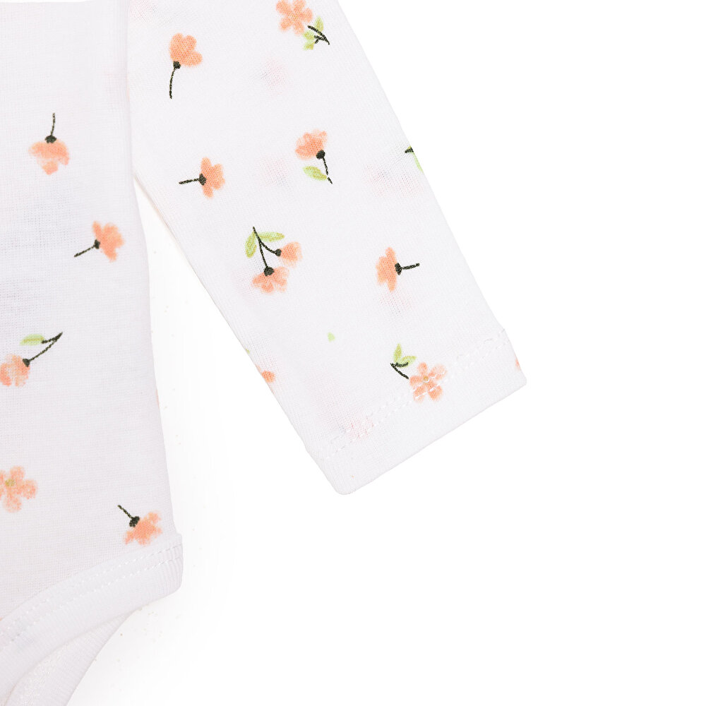 Kız Bebek Uzun Kol Body Ribana Çıtçıtlı Yaka Uzun Kol