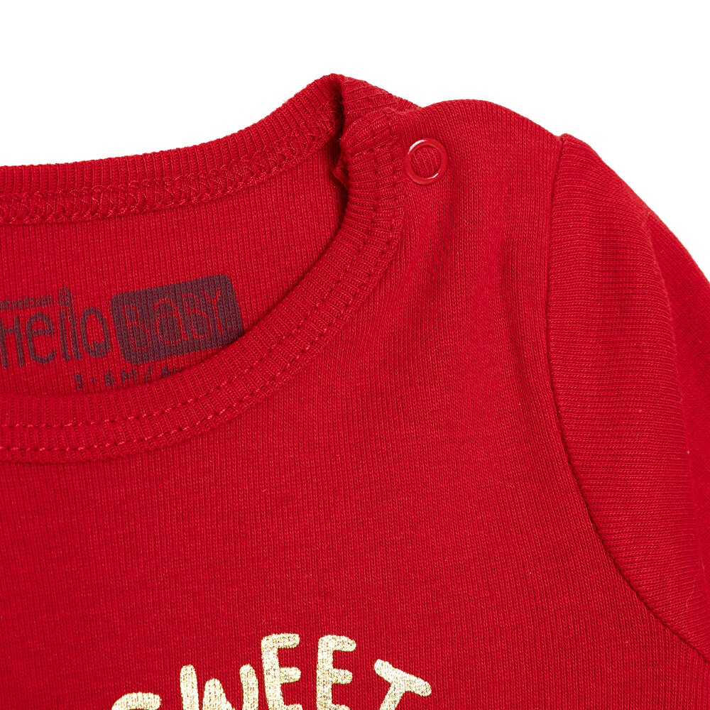 Kız Bebek Uzun Kol Body Ribana Çıtçıtlı Yaka