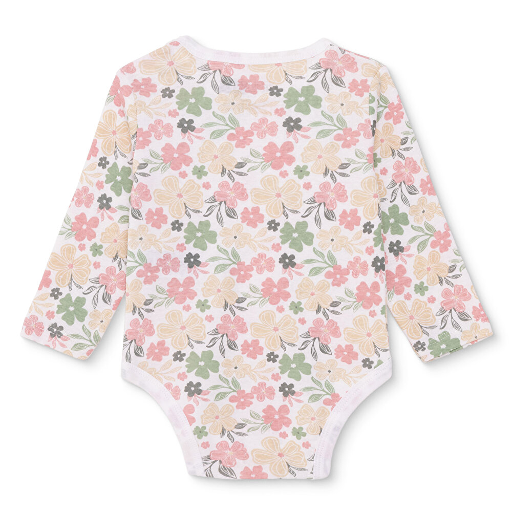 Kız Bebek Uzun Kol Body Ribana Çıtçıtlı Yaka