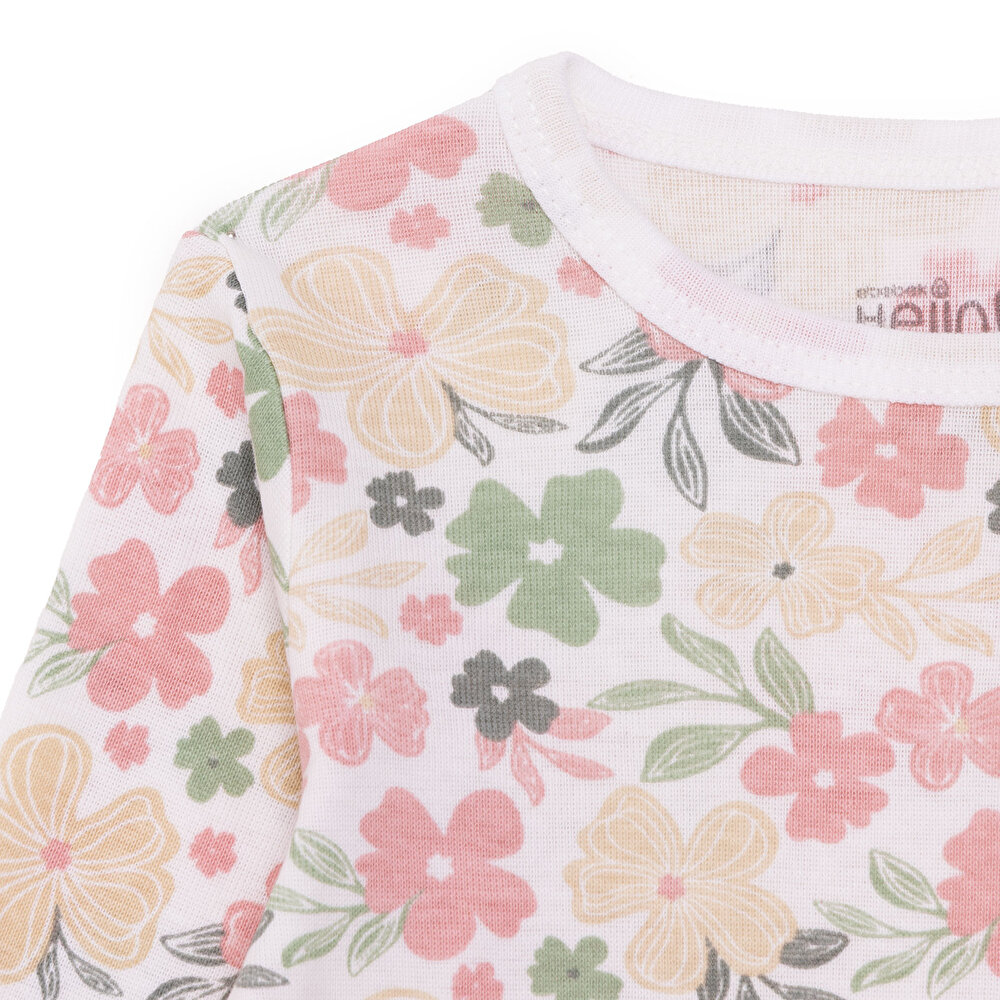 Kız Bebek Uzun Kol Body Ribana Çıtçıtlı Yaka