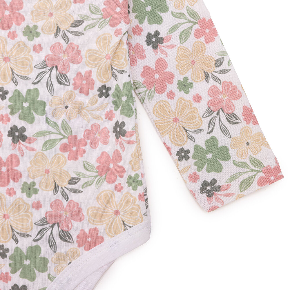 Kız Bebek Uzun Kol Body Ribana Çıtçıtlı Yaka