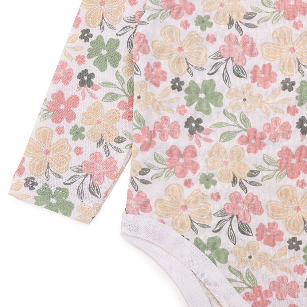 Kız Bebek Uzun Kol Body Ribana Çıtçıtlı Yaka