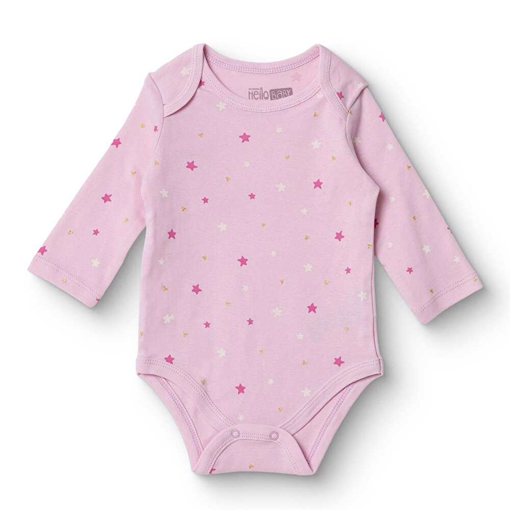 Kız Bebek Uzun Kol Body Ribana Zarf Yaka Uzun Kol