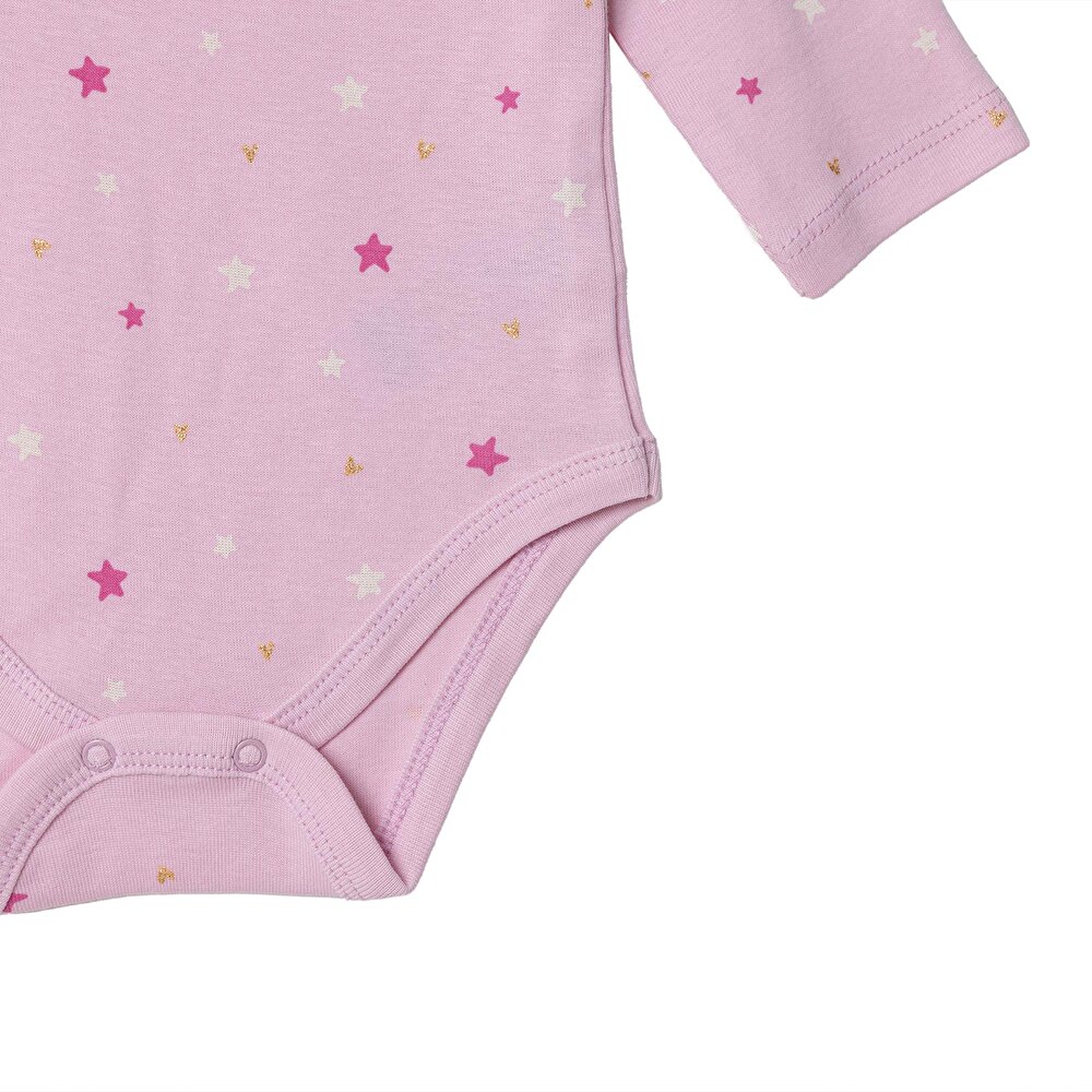 Kız Bebek Uzun Kol Body Ribana Zarf Yaka Uzun Kol