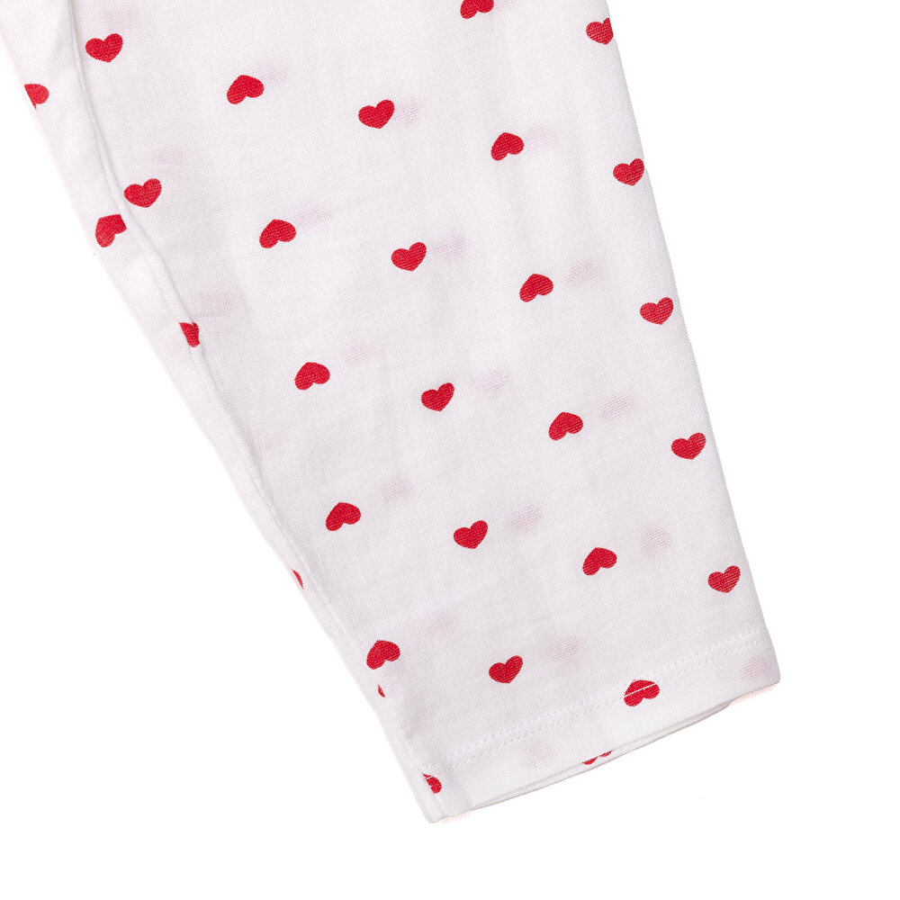 Kız Bebek Uzun Kol Pijama Takımı Düğmeli Bebe Yaka Reçme Paça