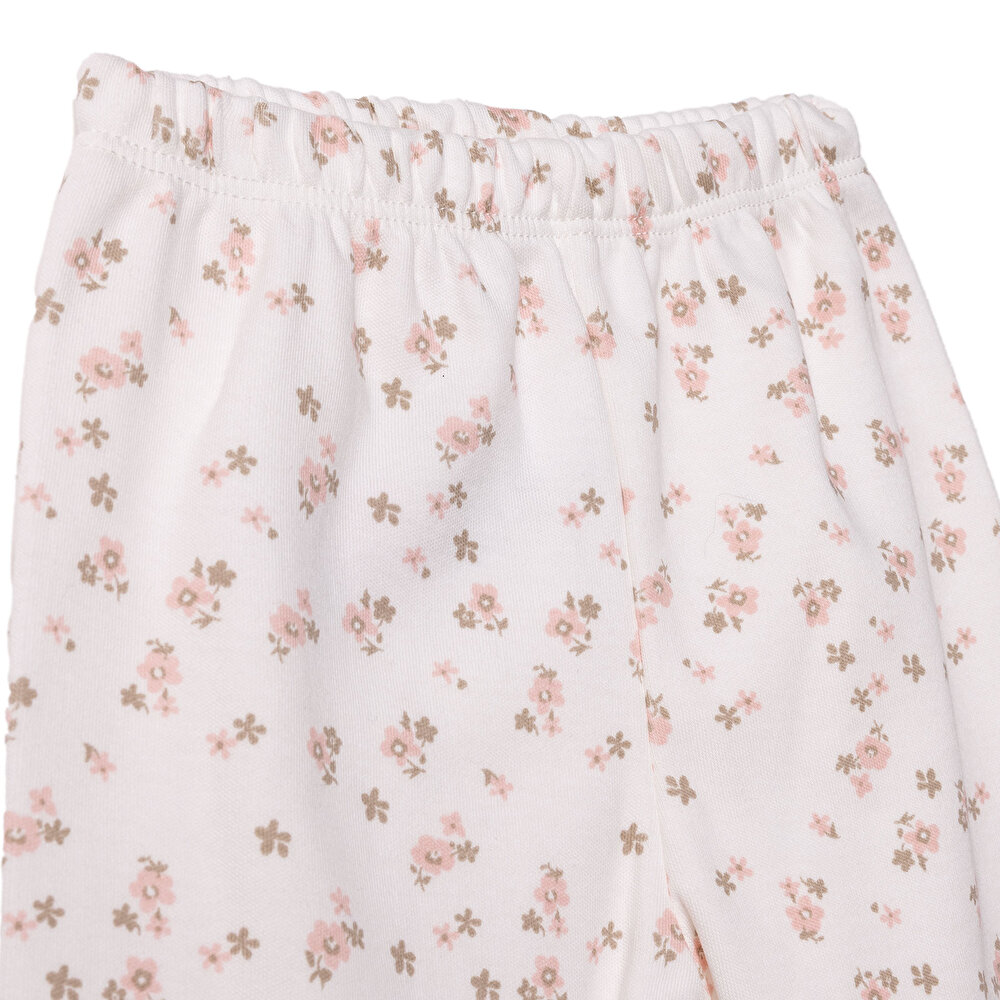 Kız Bebek Uzun Kol Pijama Takımı İnterlok Bebe Yaka Uzun Kol Reçme Paça