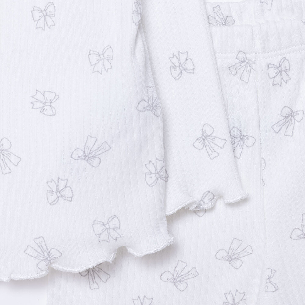 Kız Bebek Uzun Kol Pijama Takımı İnterlok Bisiklet Yaka Uzun Kol Reçme Paça