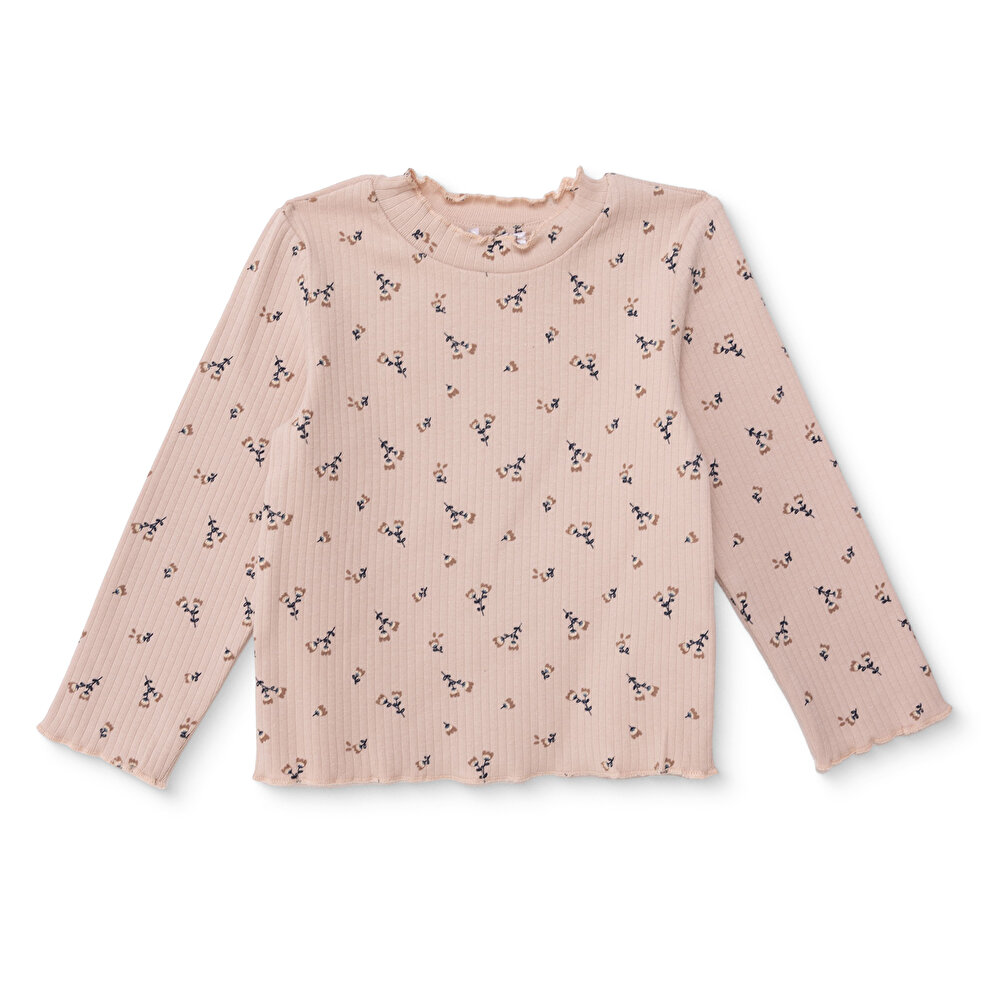 Kız Bebek Uzun Kol Tshirt Kaşkorse Bisiklet Yaka Uzun Kol