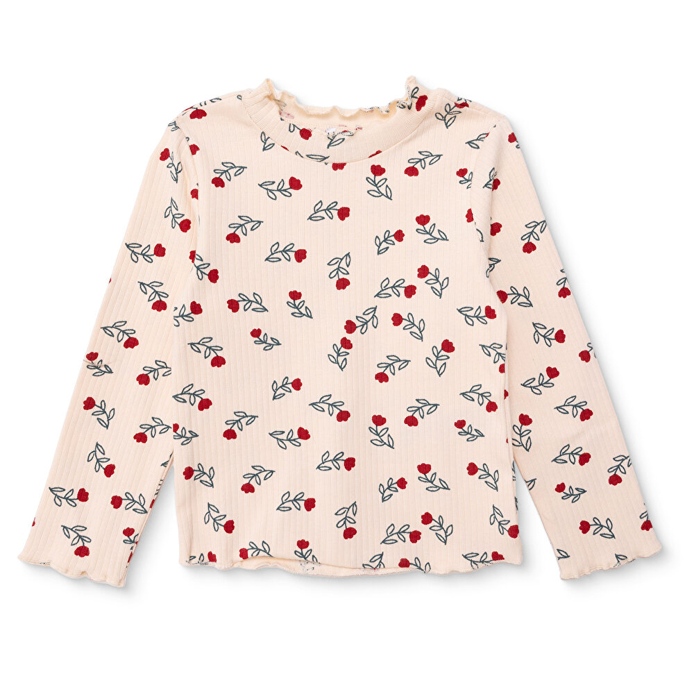 Kız Bebek Uzun Kol Tshirt Kaşkorse Bisiklet Yaka Uzun Kol