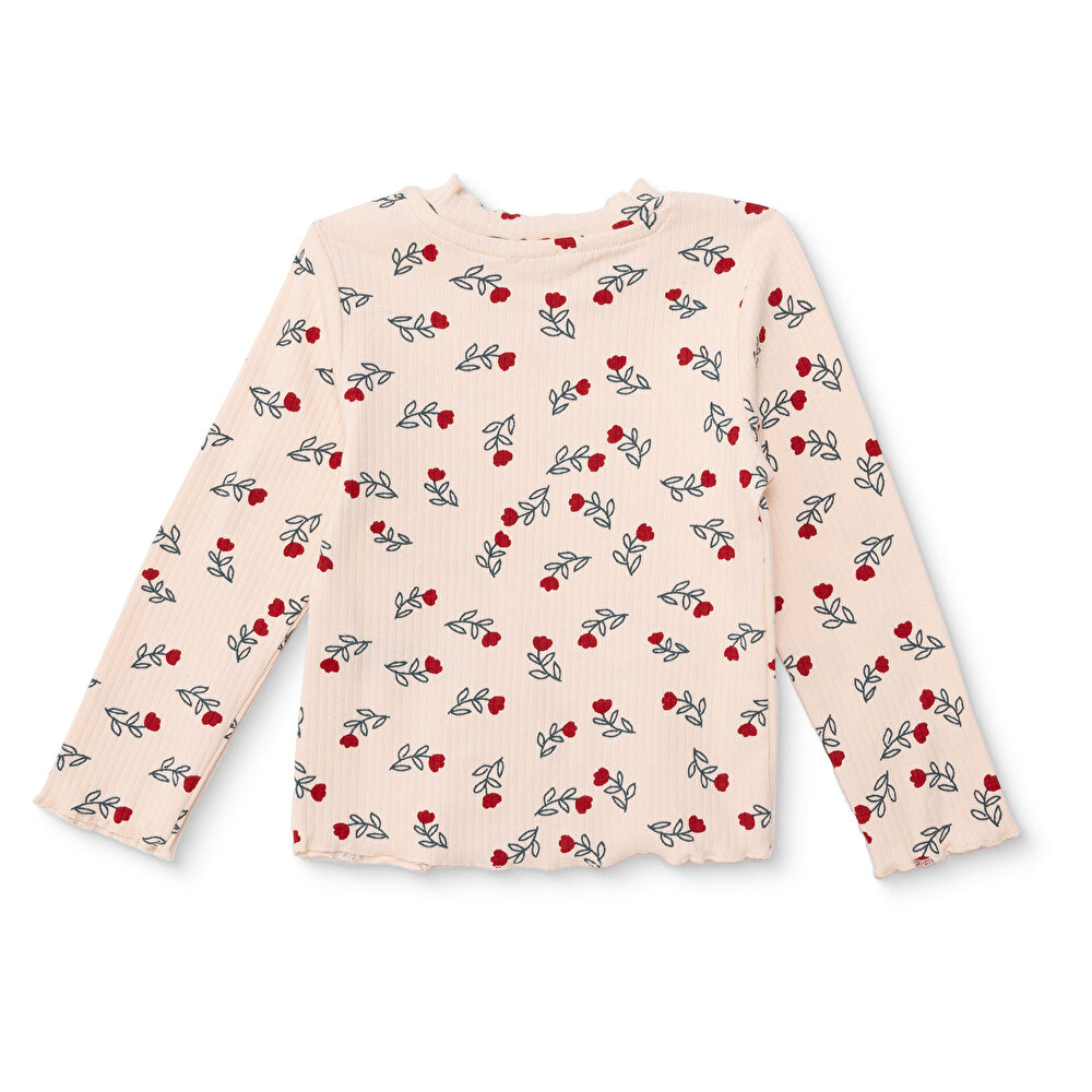 Kız Bebek Uzun Kol Tshirt Kaşkorse Bisiklet Yaka Uzun Kol