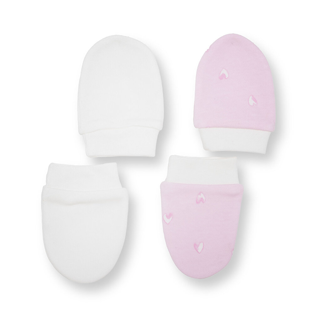 Kız Bebek Yenidoğan 2'li Eldiven İnterlok