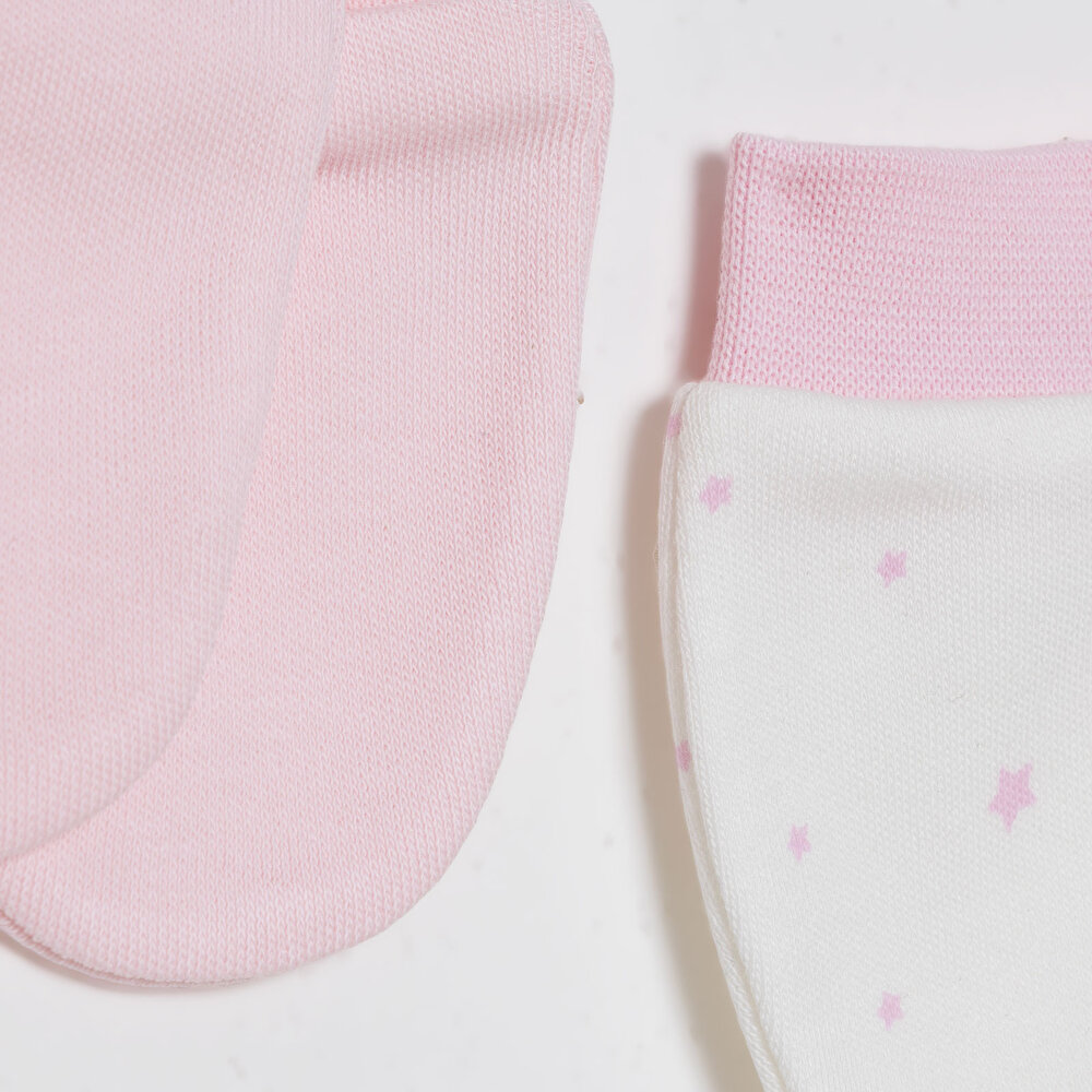Kız Bebek Yenidoğan 2'li Eldiven İnterlok