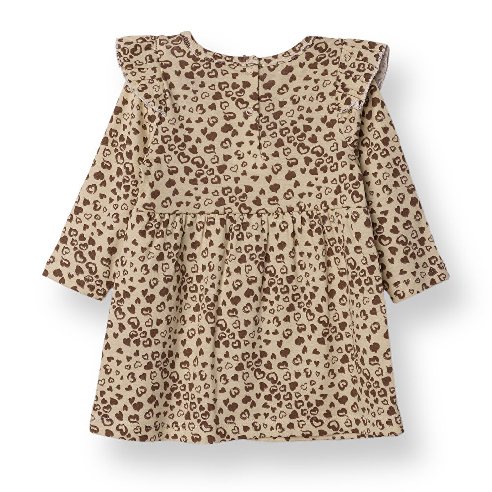 Kız Bebek Yenidoğan Elbise Bisiklet Yaka Uzun Kol Reçme Paça